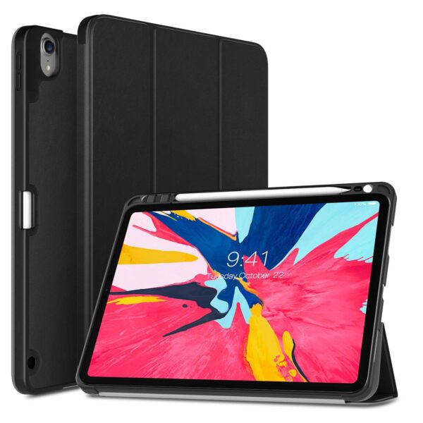 TiMOVO Case Fit iPad Pro 11" 2018 with Pencil Holder [Support Attaches Magnetically to Pair/Charge Function] Smart Case Protector Cover , with Auto Wake/Sleep for iPad Pro 11 2018 - Black