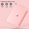 TiMOVO Case Fit iPad Pro 11" 2018 [Support Attaches Magnetically Pair/Charge Function] Smart Case Light Weight Slim Translucent Frosted Back Protector, Auto Wake/Sleep Magnetic Cover - Light Rose Gold
