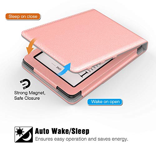 OLAIKE Folding Stand Case for Kindle Paperwhite 2018 K10 Pink With Auto Wake/Sleep Only for Kindle Paperwhite 10th Generation 2018 Released Durable fabric Cover with Hand Strap