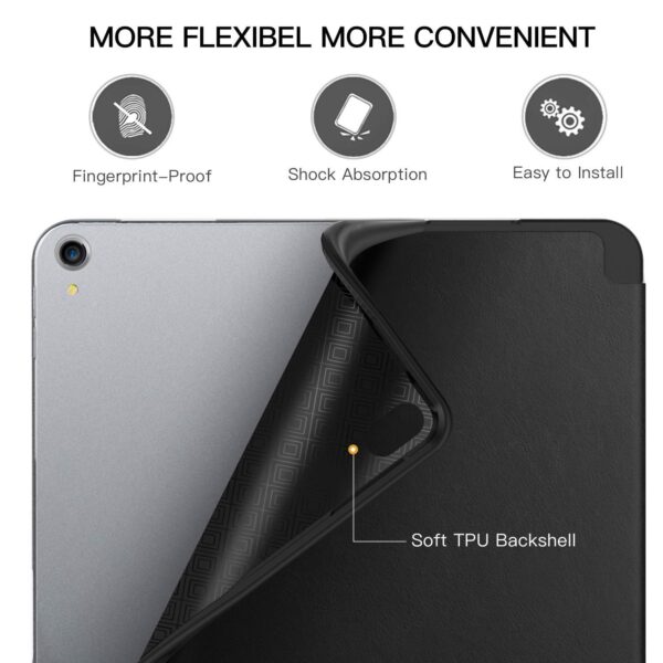 TiMOVO Case Fit iPad Pro 11" 2018 with Pencil Holder [Support Attaches Magnetically to Pair/Charge Function] Smart Case Protector Cover , with Auto Wake/Sleep for iPad Pro 11 2018 - Black