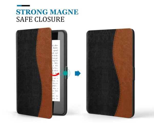 TiMOVO Case Compatible with Kindle Paperwhite - PU Leather Smart Cover with Auto Wake/Sleep Function fits Paperwhite Versions Prior to 2018 (Will not fit All-New Paperwhite 10th Gen), Black/Brown