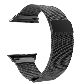 TiMOVO Pulsera Compatible con Apple Watch 42mm 44mm Series 4/3/2/1,Banda de Reloj de Acero Inoxidable Milanese Bucle Magnético Hebilla de Cierre, Pulsera Accesorios - Negro