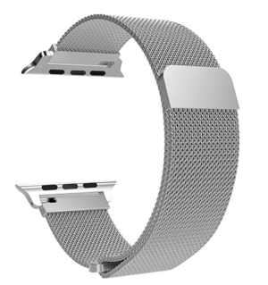 TiMOVO Pulsera Compatible con Apple Watch 42mm 44mm Series 4/3/2/1,Banda de Reloj de Acero Inoxidable Milanese Bucle Magnético Hebilla de Cierre, Pulsera Accesorios - Plata