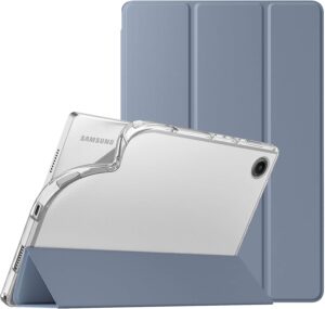TiMOVO for Galaxy Tab A8 Case 2021/2022 10.5 Inch SM-X200/SM-X205, Slim Soft TPU Translucent Frosted Back Protective Cover Shell with Auto Wake/Sleep Feature for Samsung A8 Tablet, Gray Purple