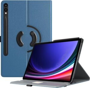 TiMOVO Rotating Case for Samsung Galaxy Tab S9+ Plus 2023 SM-X810/X816B/X818U, 90 Degree Rotating Stand Cover with S Pen Loop, Support Auto Wake Sleep for Galaxy Tab S9+ Plus 12.4" Tablet, Denim Blue