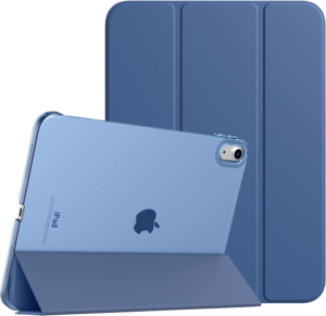 ~JQUEUW[~{@NC$)FSLTR TiMOVO Coque Compatible avec iPad 10ème Génération 10,9 pouces 2022 Étui, iPad 10 Coque, Légère&Mince Coque Arrière Translucide en PC, Housse Coque Trifold avec Réveil/Sommeil Auto, Marine Bleu