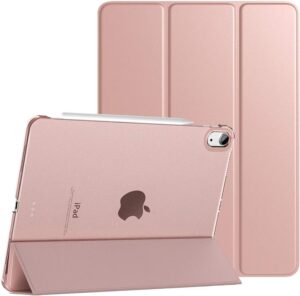 1 TiMOVO Hülle Kompatibel mit iPad Air 5/4 Generation(2022/2020) 10,9", Schlank Schutzhülle mit Transparenter Rückseite, Auto Schlaf/Wach, Rose Gold