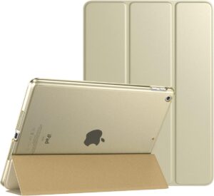 TiMOVO Hülle für iPad 9. Generation 2021/iPad 8. Generation 2020/iPad 7. Generation 2019, Dünn Schutzhülle mit Auto Schlafen/Wachen, Champagne Gold