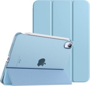 TiMOVO Hülle für iPad Mini 6. Generation(8.3 Zoll, 2021), Transluzenter PC Schutzhülle für iPad Mini 6 Hülle, Unterstützt Auto Schlaf/Wach, Himmelblau