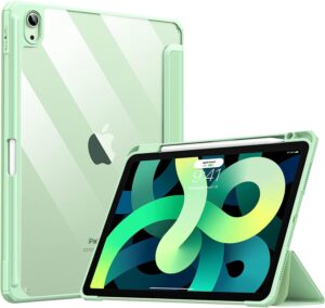 TiMOVO Hülle Kompatibel mit iPad Air 5/4 Generation 2022/2020, iPad Air Hülle mit Stifthalter Ständer Schutzhülle Unterstützt Touch ID, Grün