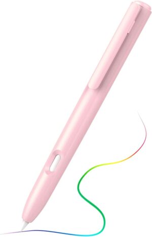 TiMOVO Hülle Kompatibel mit Apple Pencil 2. Generation, Retractable Ausziehbare Hülle mit Magnetischer Aufladung und Doppelklick Touch, Hell Rosa