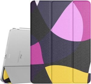 TiMOVO Hülle für iPad Air 5/4 Generation(2022/2020) 10,9", Schlank Schutzhülle mit Transparenter Rückseite, Auto Schlaf/Wach, Geometrisches Violett