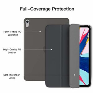 0 TiMOVO Case Fit iPad Pro 11″ 2018, Smart Case Translucent Frosted Back Protector with Side Opening for Pencil Magnet, Auto Wake/Sleep Trifold Cover Compatible with iPad Pro 11 2018 Tablet – Space Gray