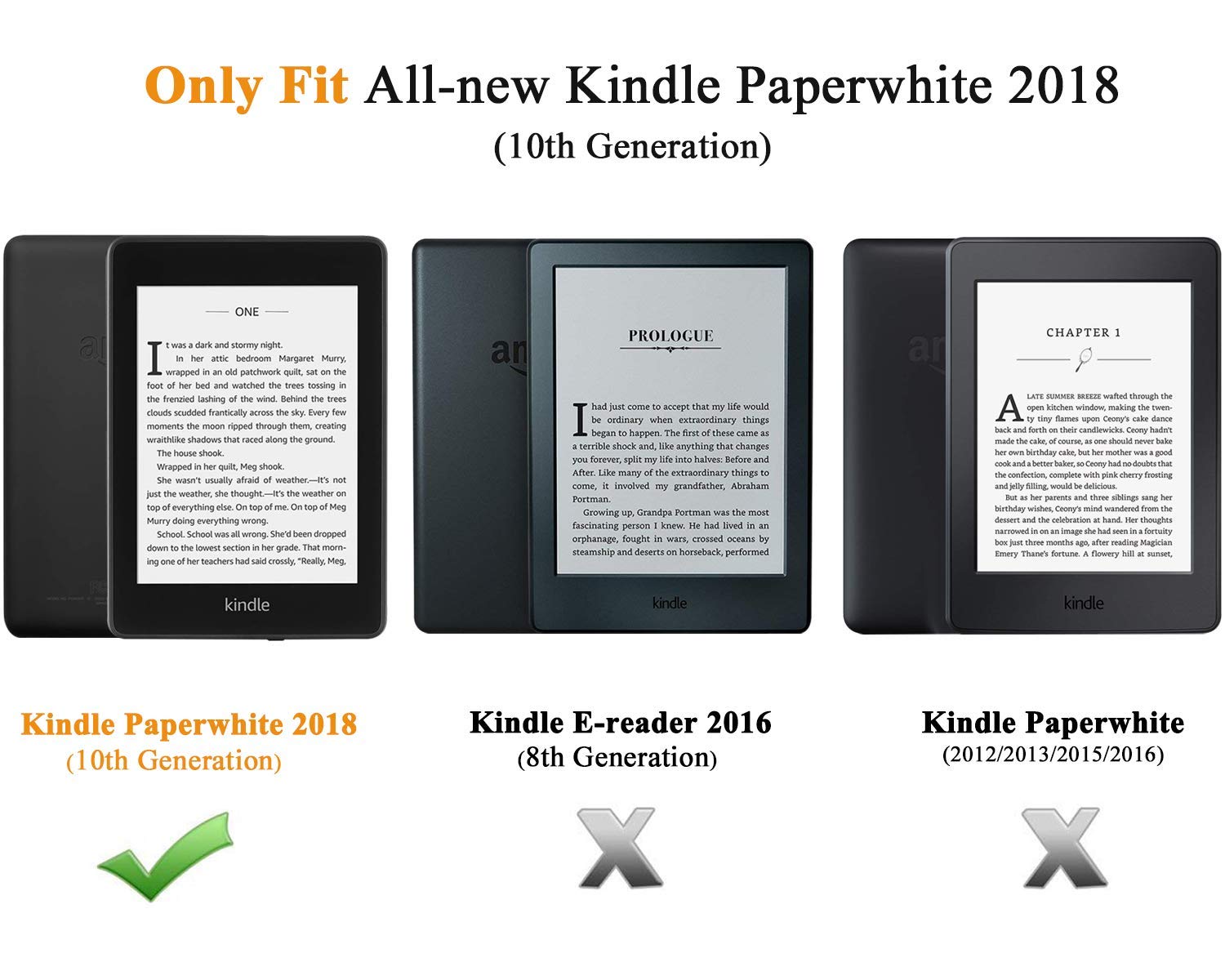 Convient à modèles: 2012,2013,2015 étui Flip en Cuir PU de qualité supérieure avec veille/réactivation automatique Super Fin et pour Kindle Paperwhite Etui Liseuse Kindle Paperwhite ,Noir Panda