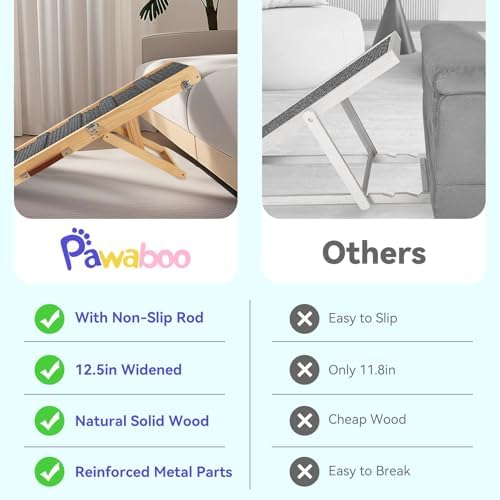 Pawaboo 2026 Upgraded Small Dog Ramp for Couch Foldable
