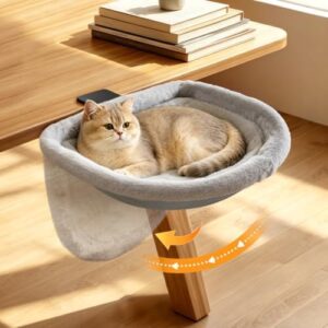 Pawaboo Cat Desk Bed, One-Click Foldable Sunken Cats Hammock up to 40lbs