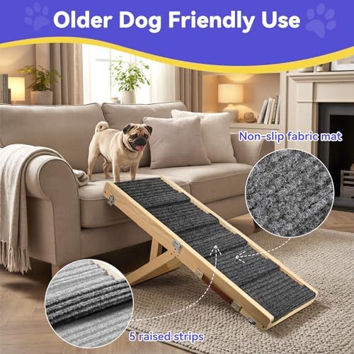 Pawaboo 2026 Upgraded Small Dog Ramp for Couch Foldable