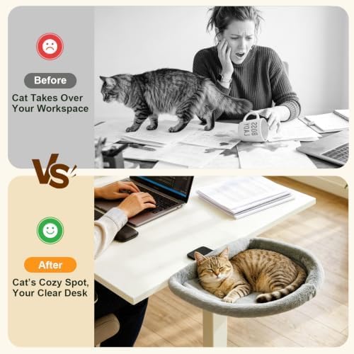 515ATg88uNL._AC_.jpg Pawaboo Cat Desk Bed, One-Click Foldable Sunken Cats Hammock up to 40lbs
