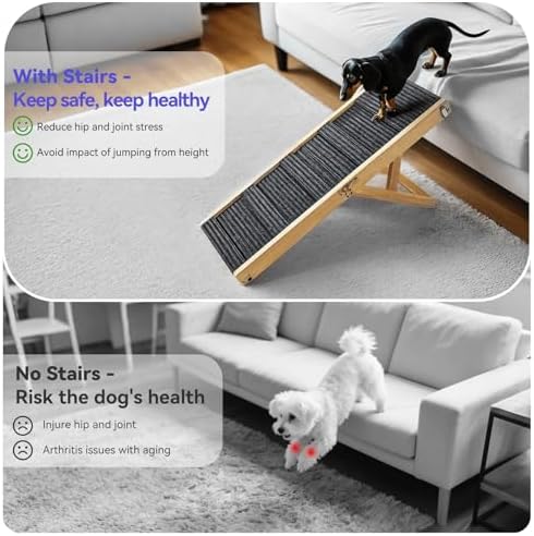 Pawaboo 2026 Upgraded Small Dog Ramp for Couch Foldable