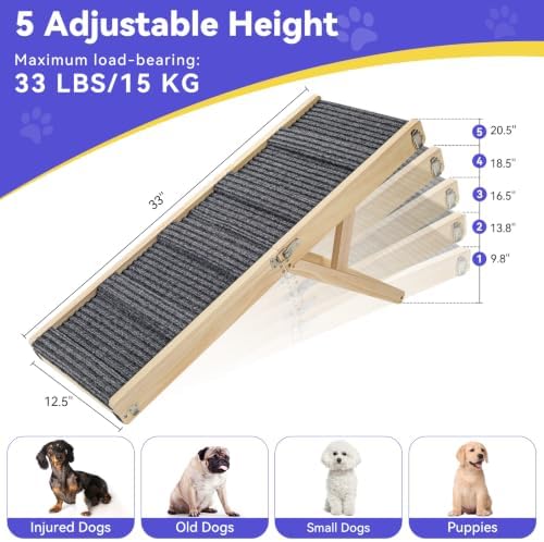 Pawaboo 2026 Upgraded Small Dog Ramp for Couch Foldable